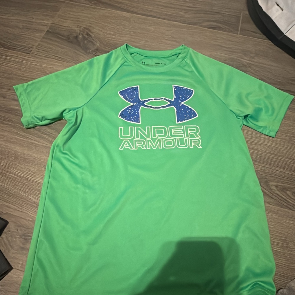 Under Armour Vibrant Green Tee with Blue Logo